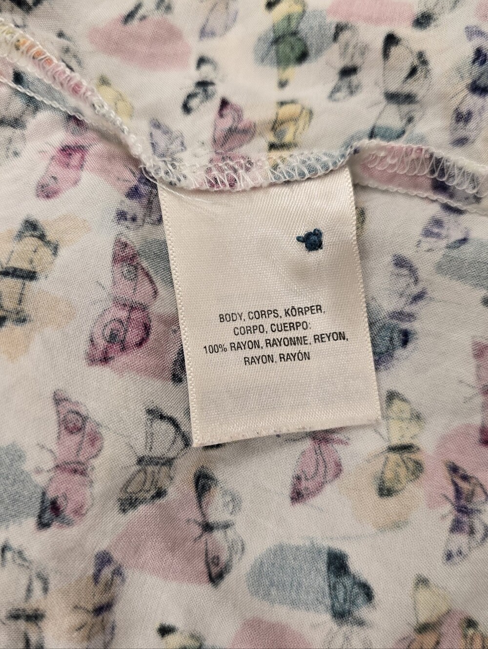Anthropologie Maeve long-sleeve button-down Butterfly Print blouse US4 - Picture 4 of 5